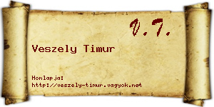 Veszely Timur névjegykártya